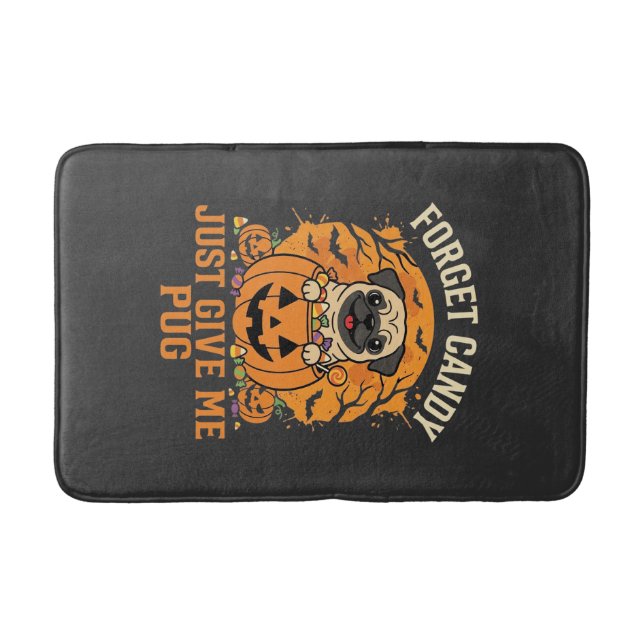 Funny Halloween Pug Candy Design_1 Bath Mat (Front)