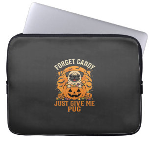 Funny Halloween Pug Candy Design_1 Laptop Sleeve