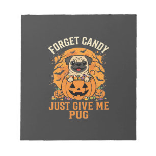 Funny Halloween Pug Candy Design_1 Notepad