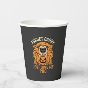Funny Halloween Pug Candy Design_1 Paper Cups