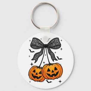 Funny Halloween Pumpkin Cherries Fall Autumn Coque Key Ring