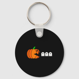 Funny Halloween Pumpkin Eating Ghost, Gamer Men Wo Key Ring