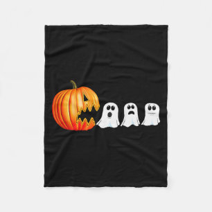 Funny Halloween Pumpkin Ghosts Jack O Lantern  Fleece Blanket