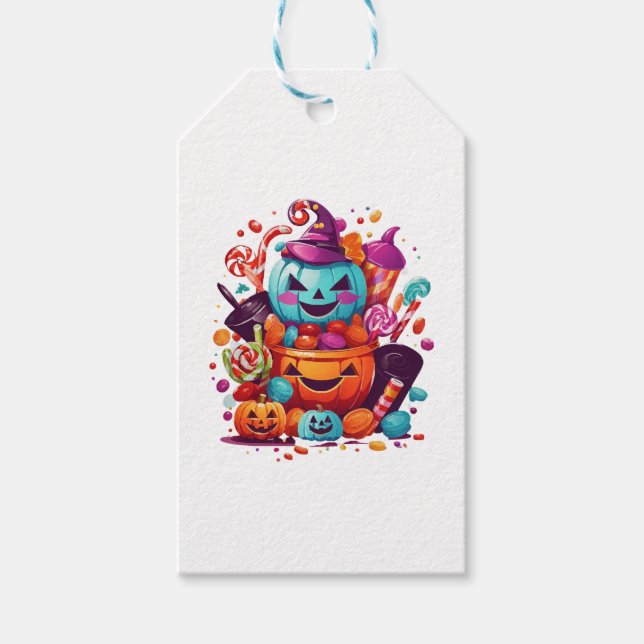 funny halloween pumpkin gift tags (Front)