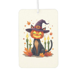 Funny Halloween Pumpkin Head Cat Lover Car Air Freshener