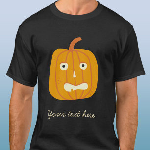 Funny Halloween Pumpkin Lantern Custom Text T-Shirt