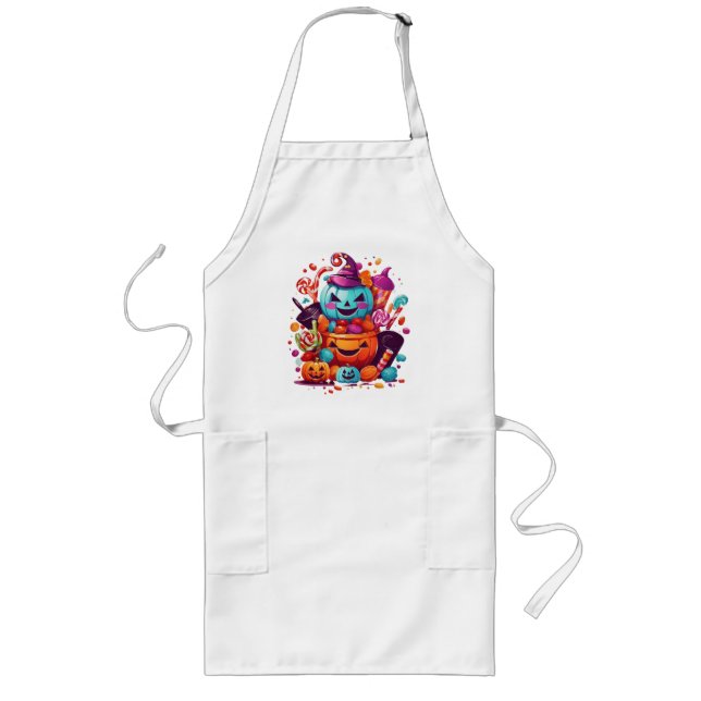 funny halloween pumpkin long apron (Front)