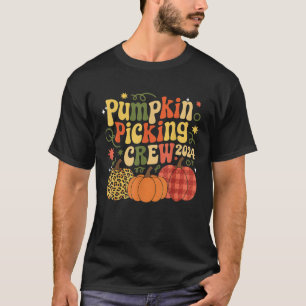 Funny Halloween Pumpkin Picking Crew 2024 Fun Matc T-Shirt