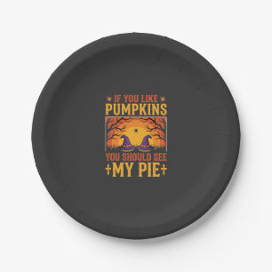 Funny Halloween Pumpkin Pie Witch Design_1 Paper Plate