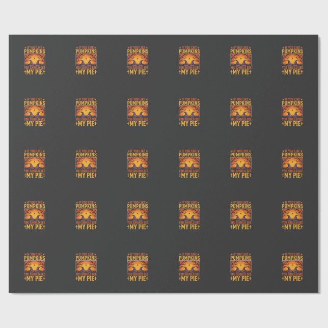 Funny Halloween Pumpkin Pie Witch Design_1 Wrapping Paper (Flat)