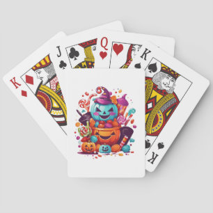 funny halloween pumpkin playing cards