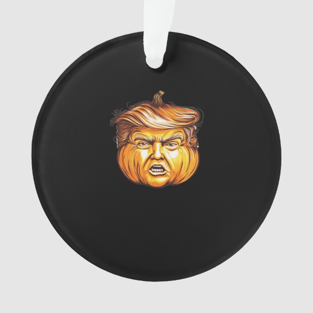 Funny Halloween Pumpkin Political Parody Donald Tr Ornament (Front)