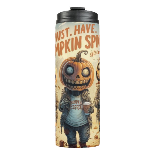Funny Halloween Pumpkin Spice Thermal Tumbler  (Front)