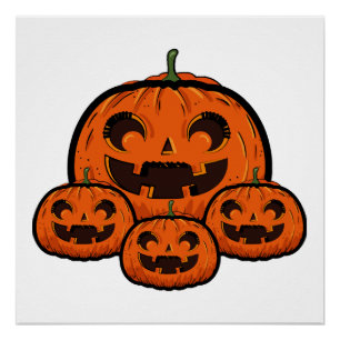 Funny Halloween Pumpkin, Spooky Halloween Poster
