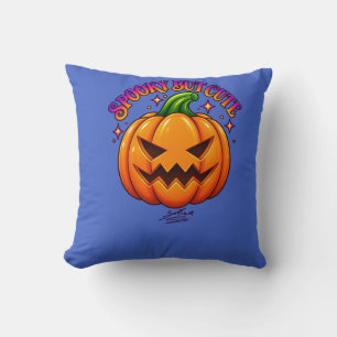 Funny Halloween Pumpkin Spooky Jack O Lantern Wome Cushion