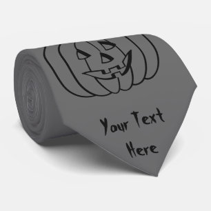 Funny Halloween pumpkin with cut out face fun Tie