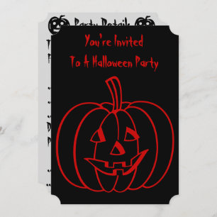 Funny Halloween pumpkin with cut out face Invitation