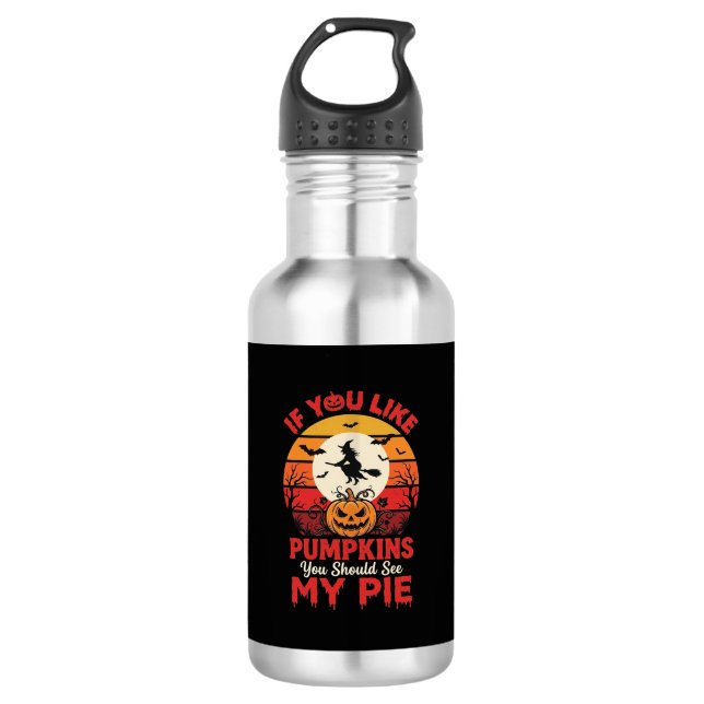 Funny Halloween Pumpkins Pie Design_1 532 Ml Water Bottle (Front)