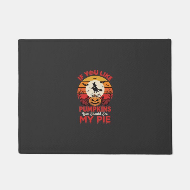 Funny Halloween Pumpkins Pie Design_1 Doormat (Front)