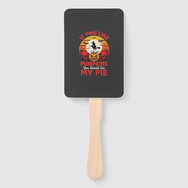 Funny Halloween Pumpkins Pie Design_1 Hand Fan (Front)