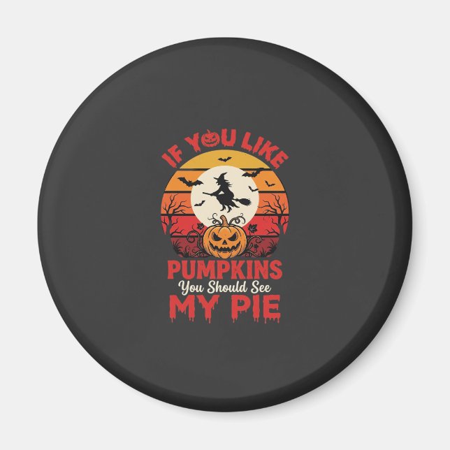 Funny Halloween Pumpkins Pie Design_1 Magnet (Front)