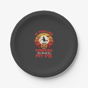 Funny Halloween Pumpkins Pie Design_1 Paper Plate