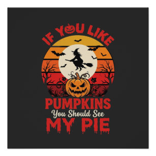 Funny Halloween Pumpkins Pie Design_1 Poster