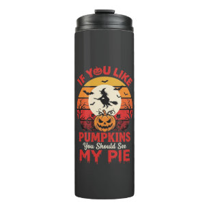 Funny Halloween Pumpkins Pie Design_1 Thermal Tumbler