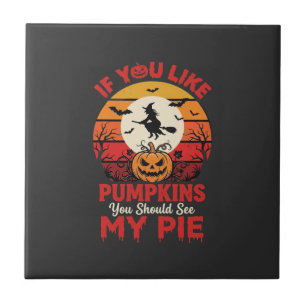 Funny Halloween Pumpkins Pie Design_1 Tile