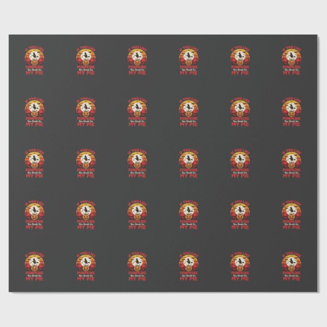 Funny Halloween Pumpkins Pie Design_1 Wrapping Paper (Flat)