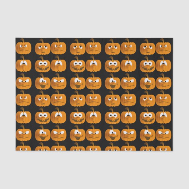 Funny Halloween Pumpkins Tissue Paper (Front)