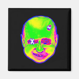 Funny Halloween Putin Clown 1980s Retro Art Ukrain Magnet