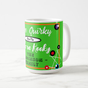 Funny Halloween Quirky Green Family Name Coffee Mug