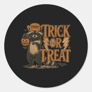 Funny Halloween Racoon Costume Meme Trick Or Fera Classic Round Sticker