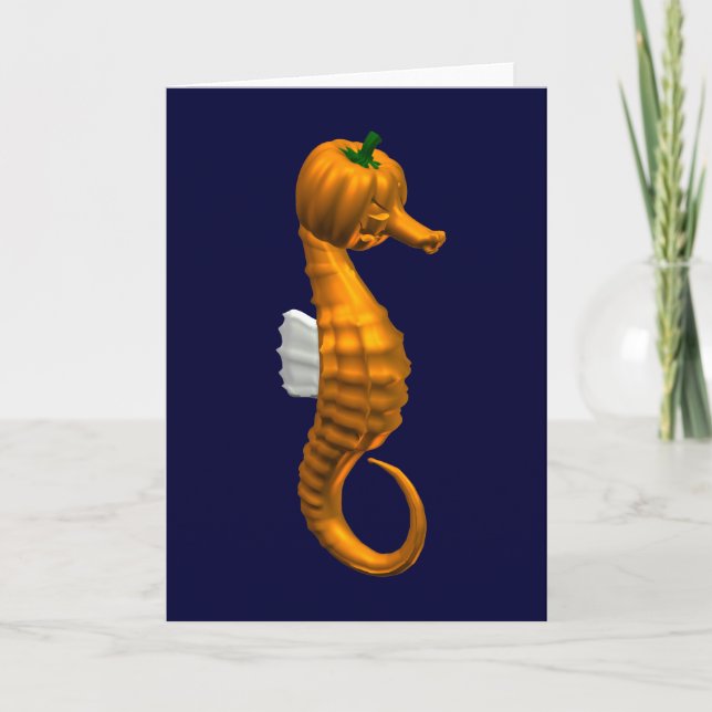 Funny Halloween Seahorse Card (Front)