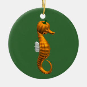 Funny Halloween Seahorse Ceramic Tree Decoration