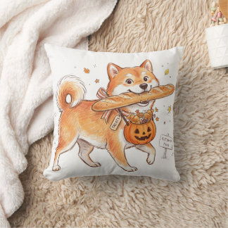 Funny Halloween Shiba Inu Dog Baguette Bread Pillo Cushion