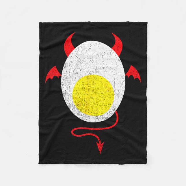 Funny Halloween Shirt Devil Egg Yolk Food Lover La Fleece Blanket (Front)