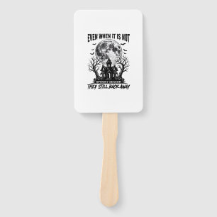 Funny Halloween Shirt Spooky Season Run Away Desig Hand Fan