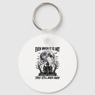 Funny Halloween Shirt Spooky Season Run Away Desig Key Ring