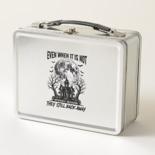 Funny Halloween Shirt Spooky Season Run Away Desig Metal Lunch Box