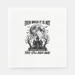 Funny Halloween Shirt Spooky Season Run Away Desig Napkin