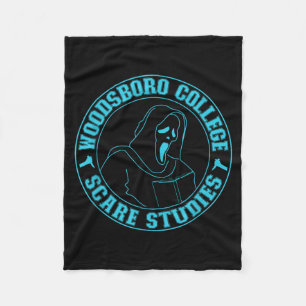 Funny Halloween Shirt Woodsboro College Scare Fleece Blanket