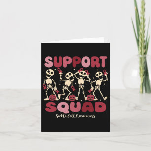 Funny Halloween Sickle Cell Skeleton Support Squad Card