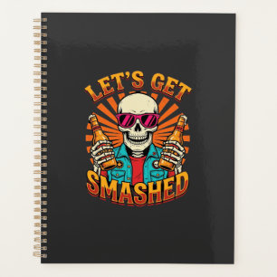 Funny Halloween Skeleton Beer Smashed Design_1 Planner