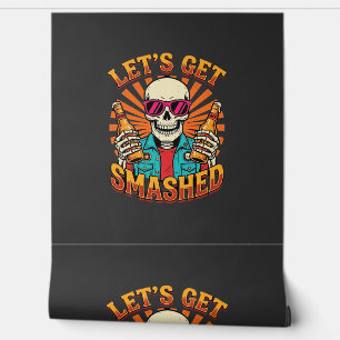 Funny Halloween Skeleton Beer Smashed Design_1 Wallpaper