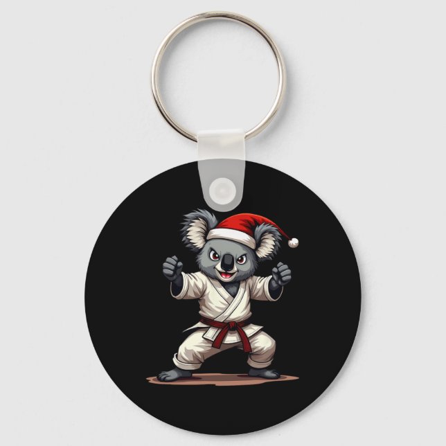 Funny Halloween Skeleton Drinking Martini Tail  Key Ring (Front)