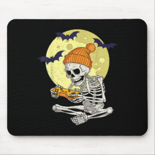 Funny Halloween Skeleton Gamer Video Games Boys Me Mouse Pad