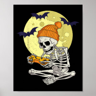 Funny Halloween Skeleton Gamer Video Games Boys Me Poster