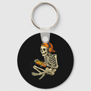 Funny Halloween Skeleton Gamer Video Gaming Boys M Key Ring